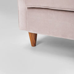 Classic Sheesham Solid Wood and Fabric White 2 Seater Fabric Sofa