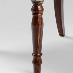 Classic Rattan Sheesham Solid Wood and Fabric Dining Chair