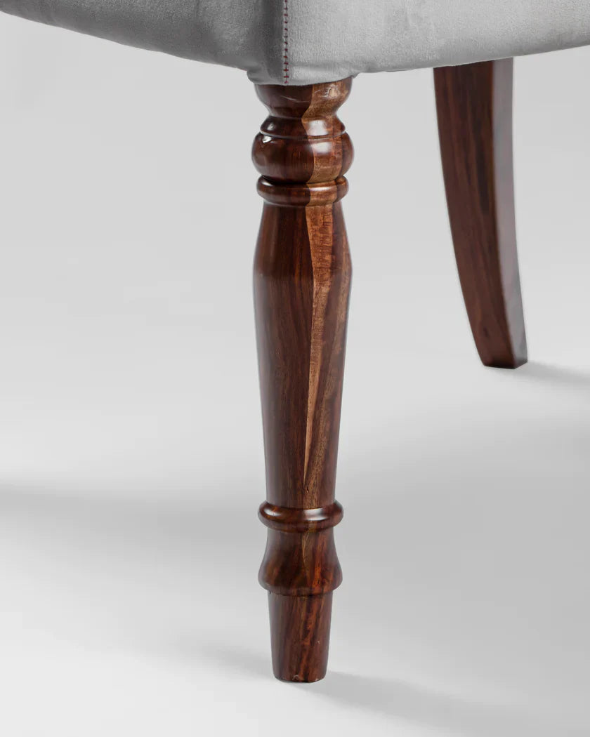 Classic Rattan Sheesham Solid Wood and Fabric Dining Chair