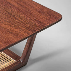 Rattan Sheesham Solid Wood Cane Coffee Table