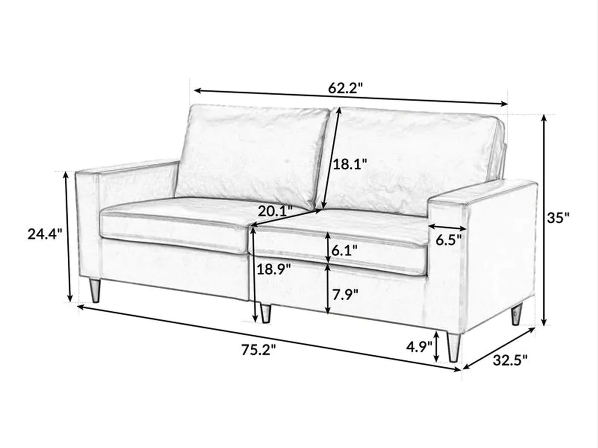 Florence Modern Two Seater Leatherette Sofa