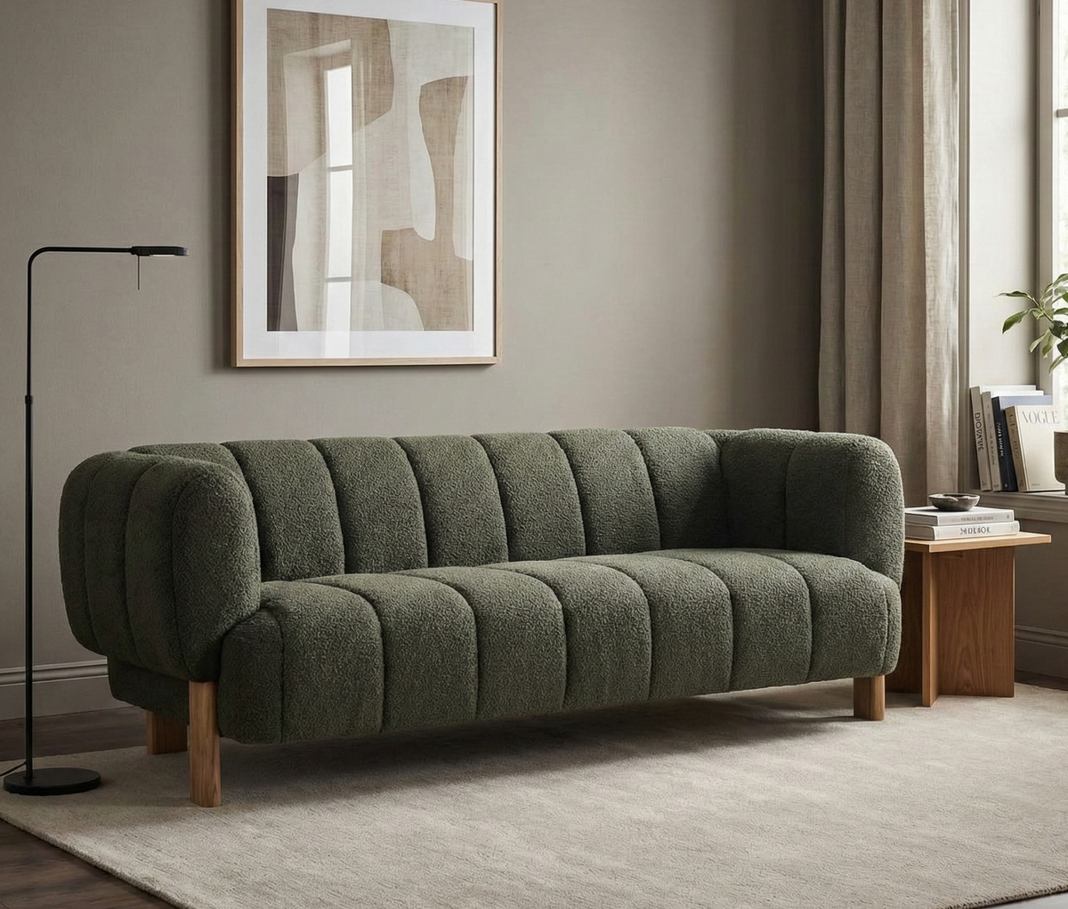 Oslo Urban Boucle Fabric 3- Seater Sofa