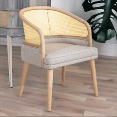 Classic Rattan Solid Wood Arm Chair