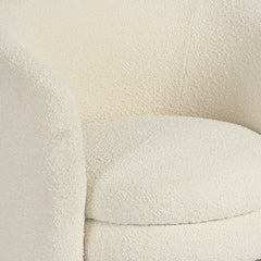 Kids Sofa Chair In White Boucle Fabric