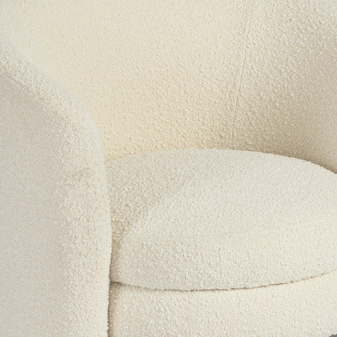 Kids Sofa Chair In White Boucle Fabric