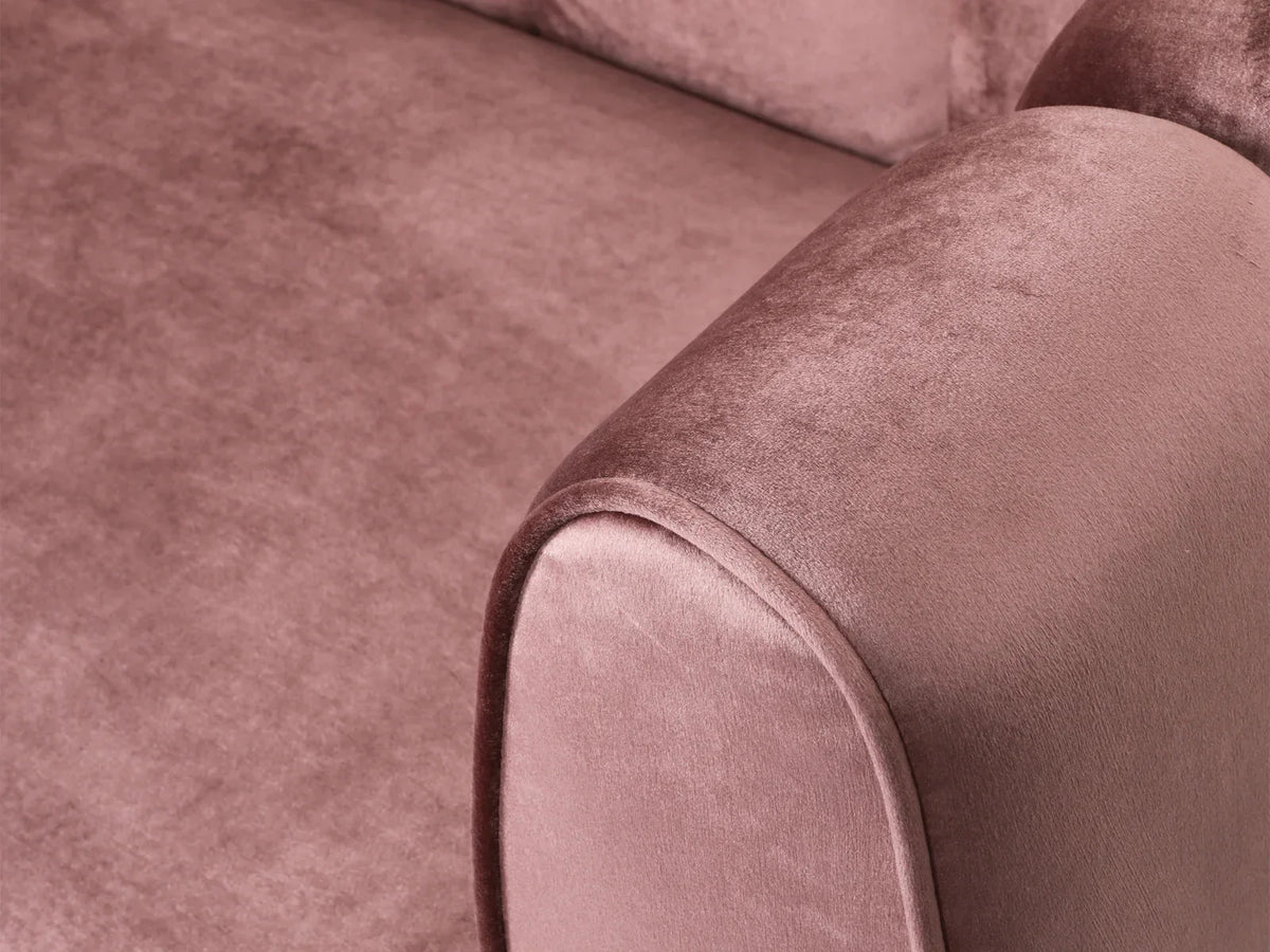 Elizabeth Premium Fabric 4 Seater Sofa ( Pink )