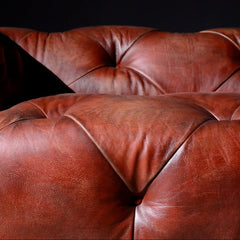 Monaco Vintage Leather Chesterfield 3 Seater Sofa