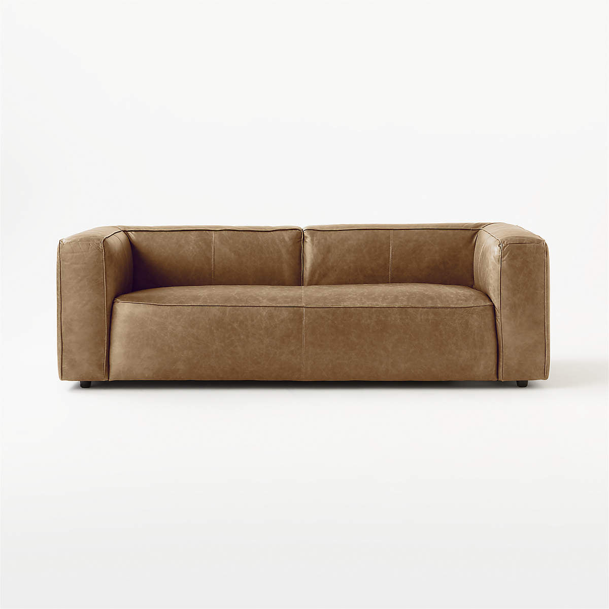 Modern Saddle Brown Leather Sofa
