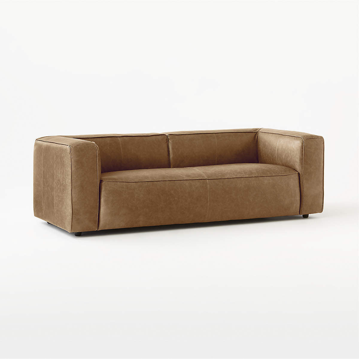 Modern Saddle Brown Leather Sofa