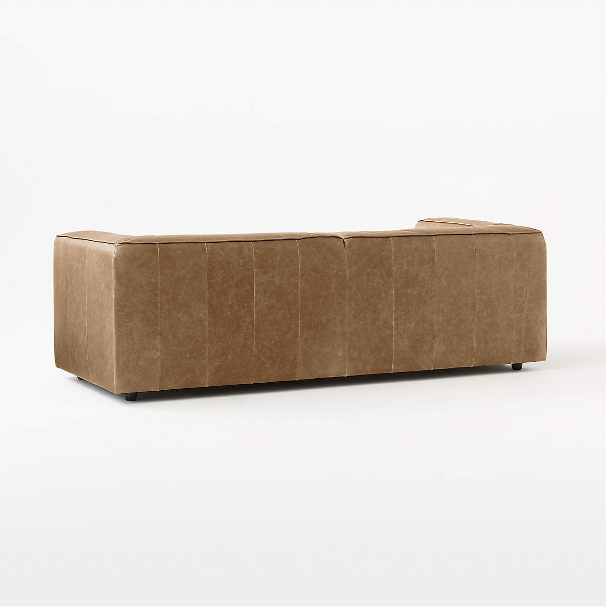 Modern Saddle Brown Leather Sofa