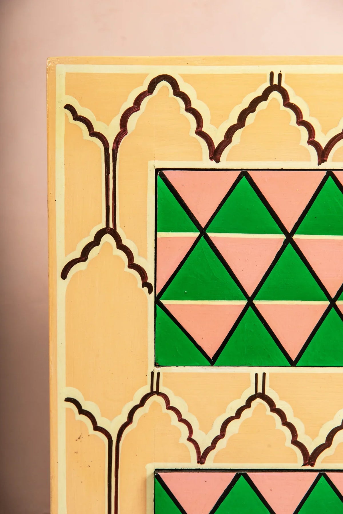 Jaipur Style Wooden Hand Painted Cabinet for Bedside