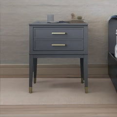 Modern Mango Wood Bed Side Table Grey