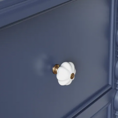 Modern Mango Wood Bed Side Table Navy