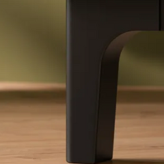 Modern Rattan Mango Wood Bed Side Table Black