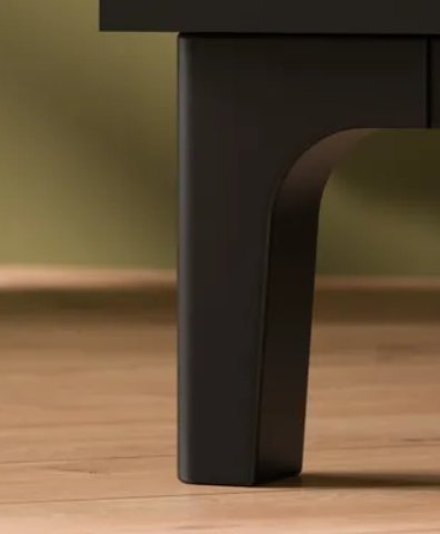 Modern Rattan Mango Wood Bed Side Table Black