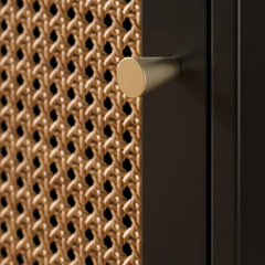 Modern Rattan Mango Wood Bed Side Table Black