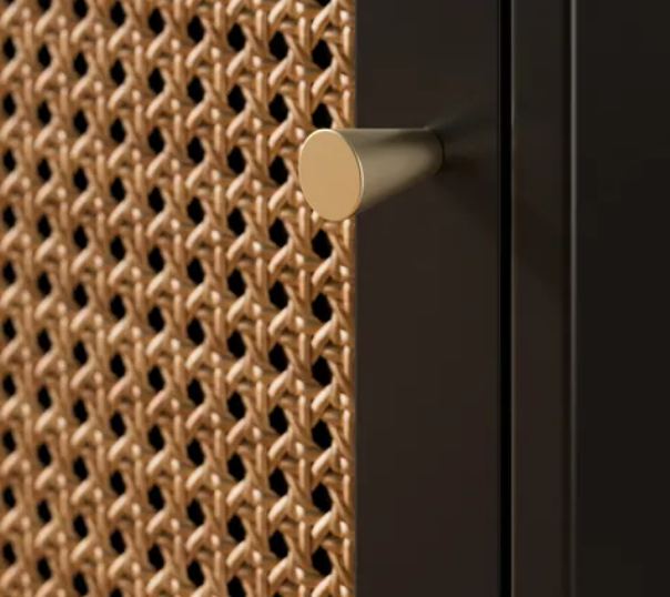 Modern Rattan Mango Wood Bed Side Table Black