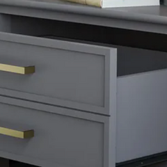 Modern Mango Wood Bed Side Table Grey