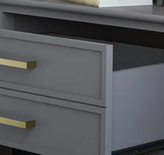 Modern Mango Wood Bed Side Table Grey