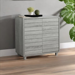 Modern Acacia Wood Cabinet Grey
