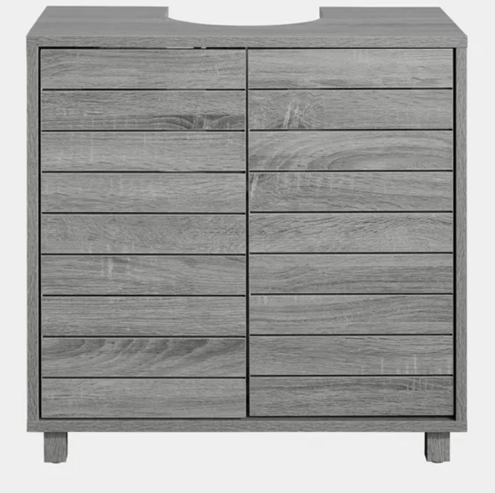 Modern Acacia Wood Cabinet Grey