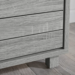 Modern Acacia Wood Cabinet Grey