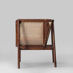 Classic Rattan Sheesham Wood Lounge Chair