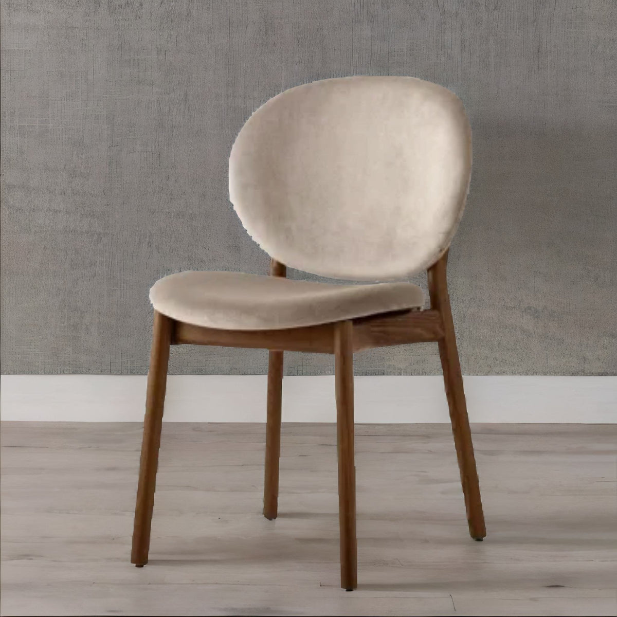 Modern Solid Wood Dining Chair With Fabric