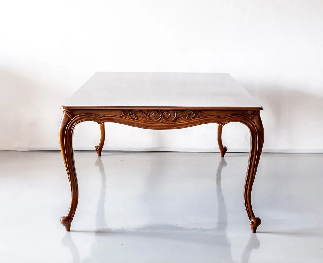 Luxury French Solid Teak Wood Dining Table Set - 4 Seater, 6 Seater, 8 Seater - All Sizes