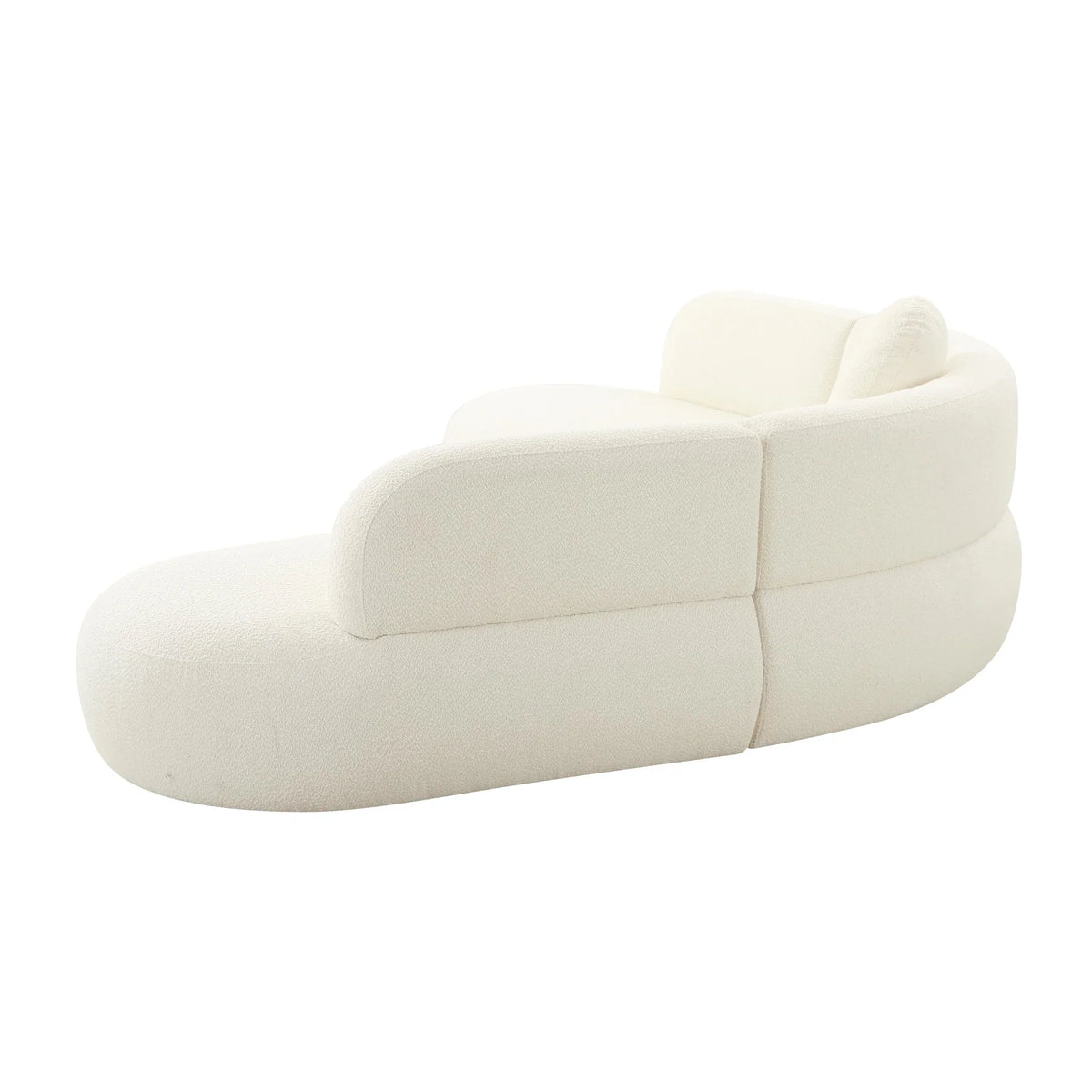 Modern Sectional Curve Fabric Sofa - Cream Finish