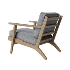 Colonial Acacia Wood Upholstered Arm Chair