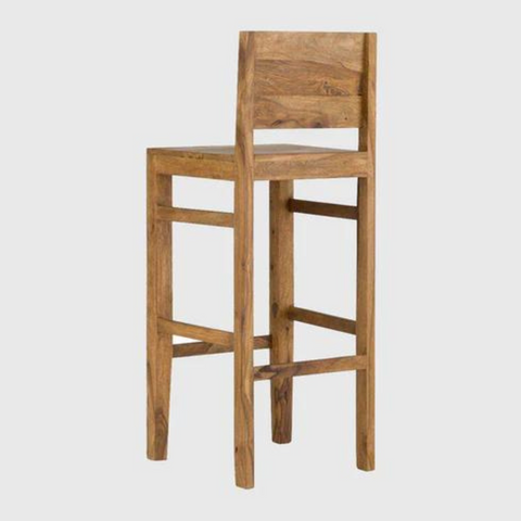 Classic Sheesham Wood Natural Finish Bar Chair #1