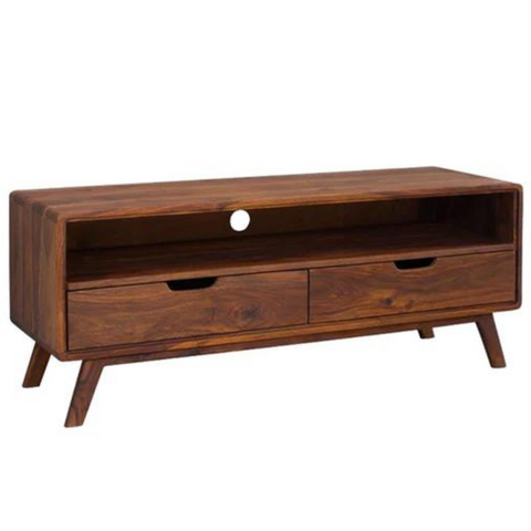 Wooden Media Unit 2 Drawers 1 Open Shelf