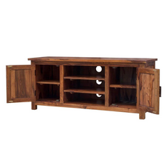 Wooden Tv Unit 3 Open Dash and 2 Door Shelves