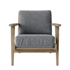 Colonial Acacia Wood Upholstered Arm Chair