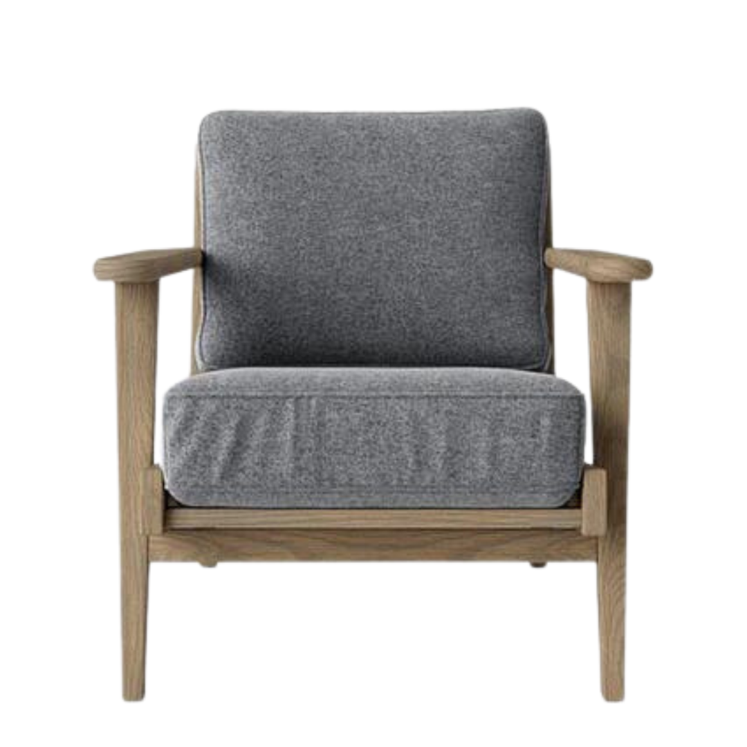 Colonial Acacia Wood Upholstered Arm Chair