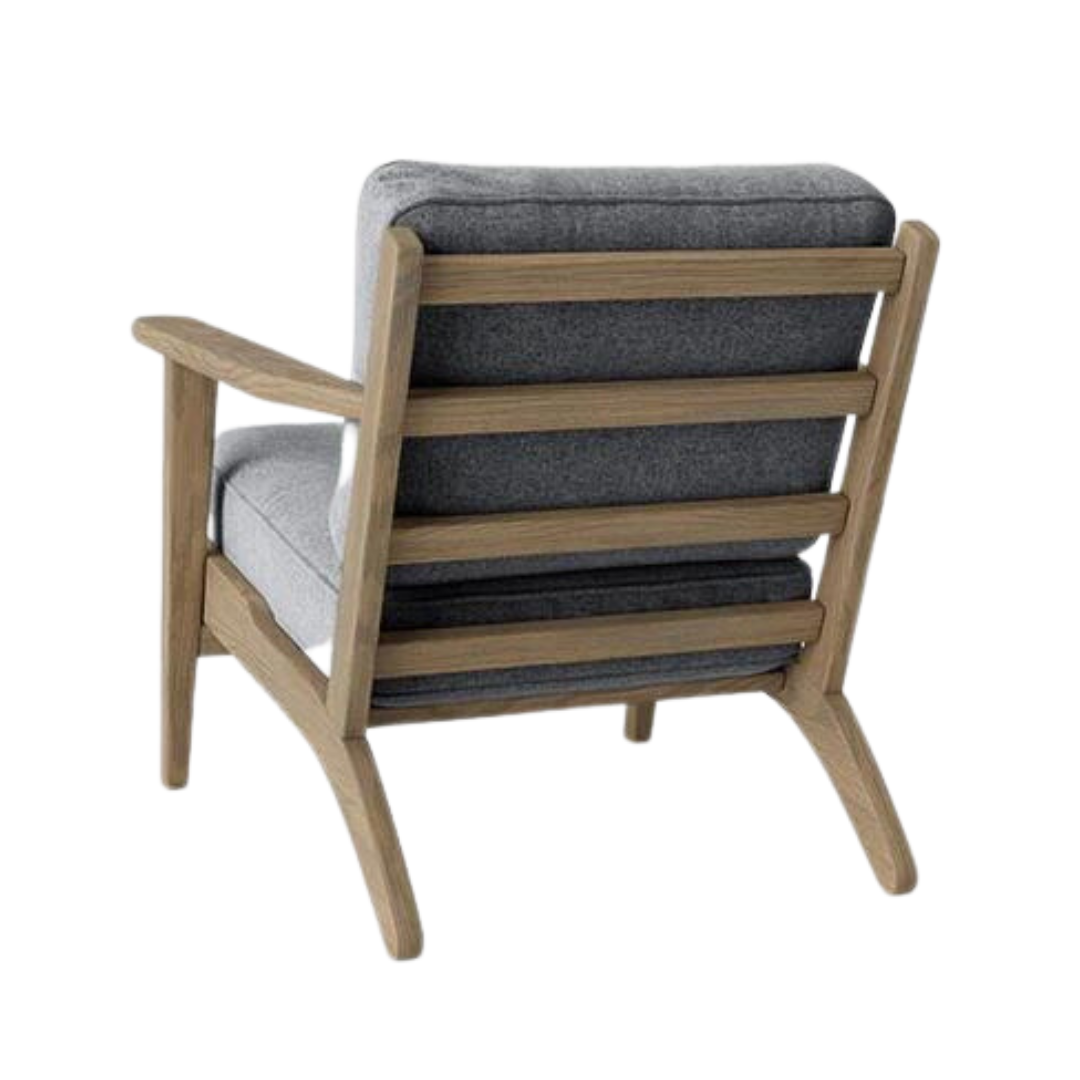 Colonial Acacia Wood Upholstered Arm Chair