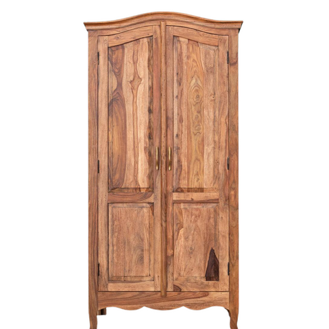 Classic Sheesham Wood 2 Doors with Shelves Wardrobe
