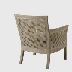 Rattan Modern Mango Wood Arm Chair with Cane Work with natural finish