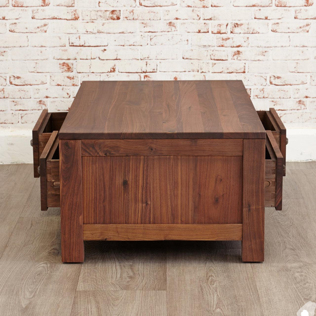 Sheesham Wood 4 Drawer Coffee Table | Honey, Natural, Walnut