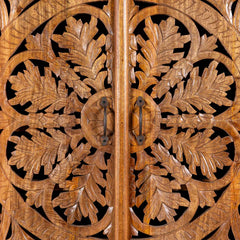 Cairo Hand Carved Floral Arched Mango Wood Wardrobe