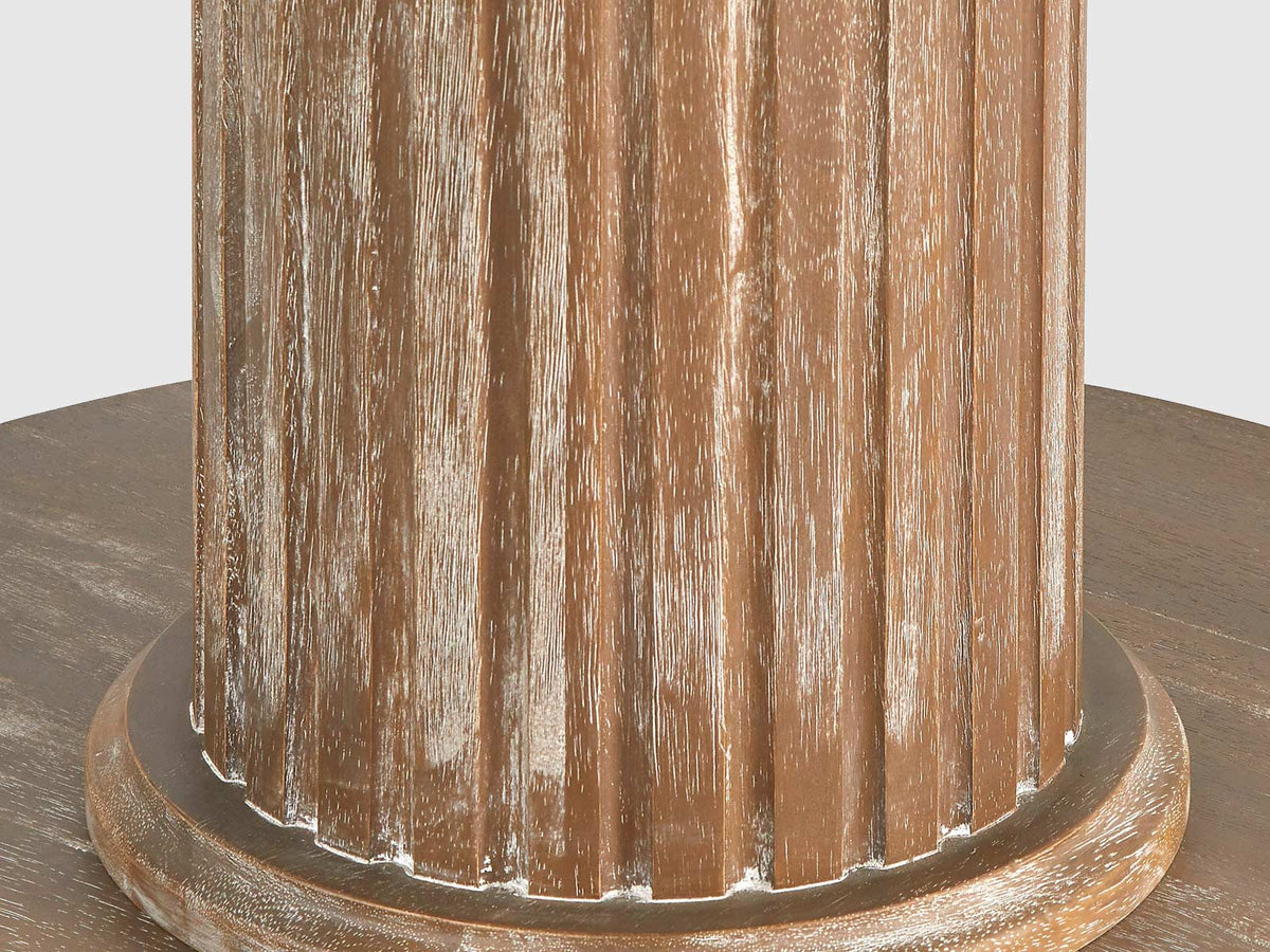 Rattan French Solid Wood 4 Seater Round Dining Table Set