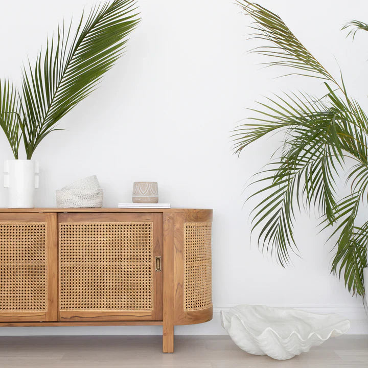 Berlin Teakwood Rattan Sideboard