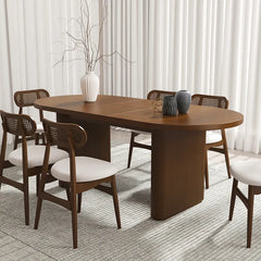Rattan Modern Solid Acacia Wood Dining Table Set - 4 Seater, 6 Seater - All Sizes