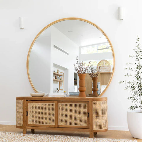 Berlin Teakwood Rattan Sideboard