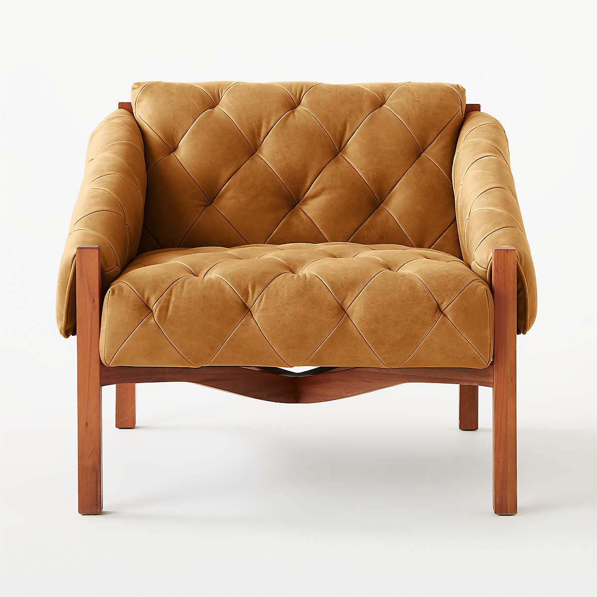 Modern Leather Tufted Accent Chair