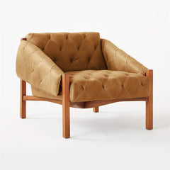 Modern Leather Tufted Accent Chair
