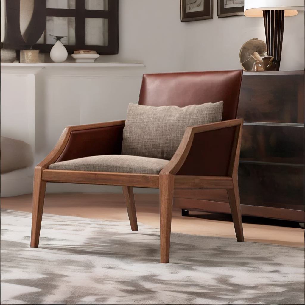 Modern Solid wood armchair with armrests