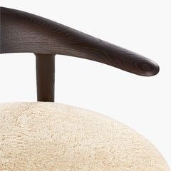 Modern Shearling Texture Wooden Accent Chair