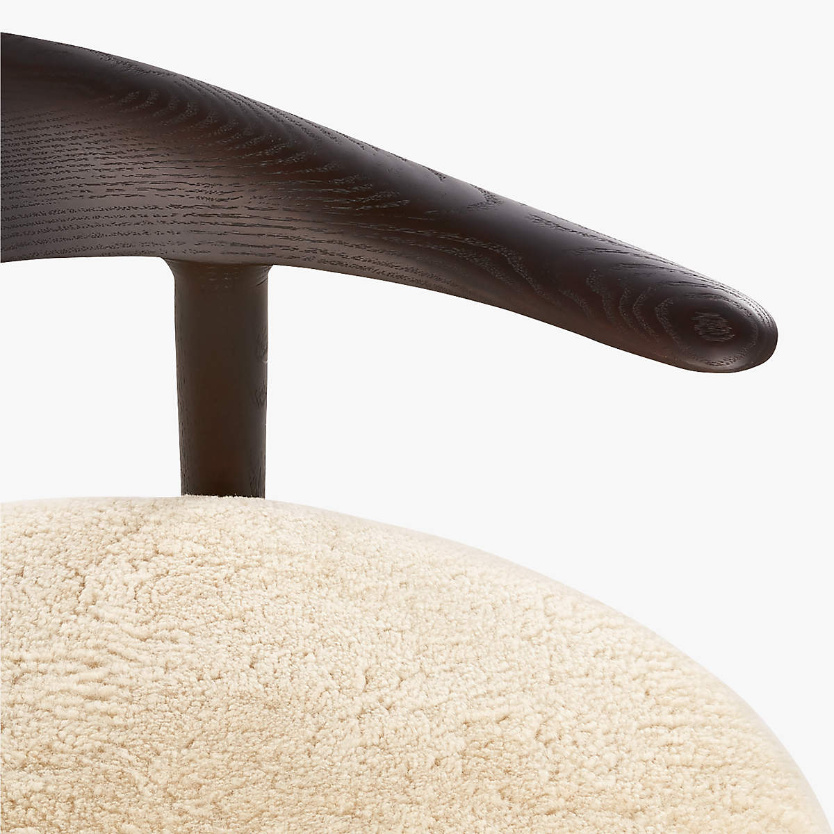 Modern Shearling Texture Wooden Accent Chair